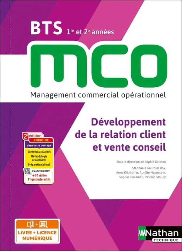 Développement de la relation client et vente conseil ; BTS MCO ; 1re et 2e années ; livre + licence élève (édition 2023)