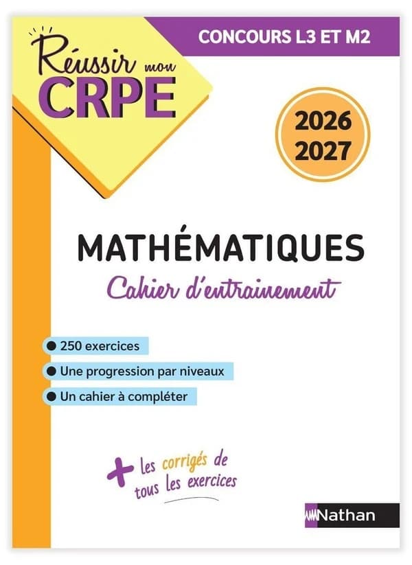 Mathématiques : cahier d'entrainement : 2026-2027