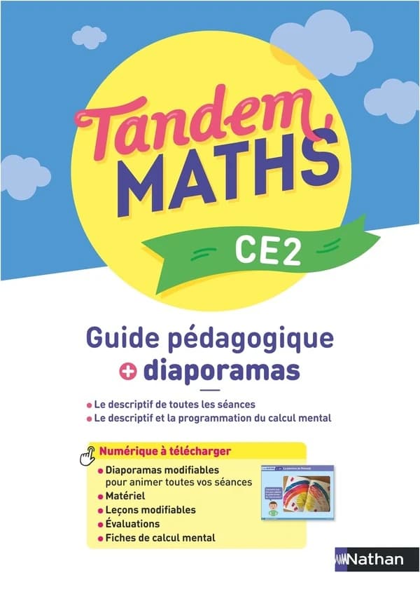 Tandem : mathématiques ; CE2 ; guide pédagogique + diaporamas (édition 2023)