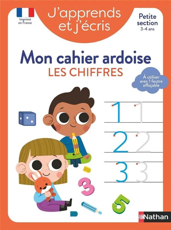 J'apprends et j'écris : Les chiffres ; PS ; mon cahier ardoise (édition 2024)