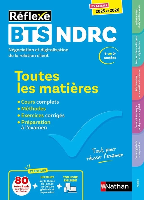 Réflexe : BTS NDRC ; Toutes les matières ; 1re et 2e années (édition 2025