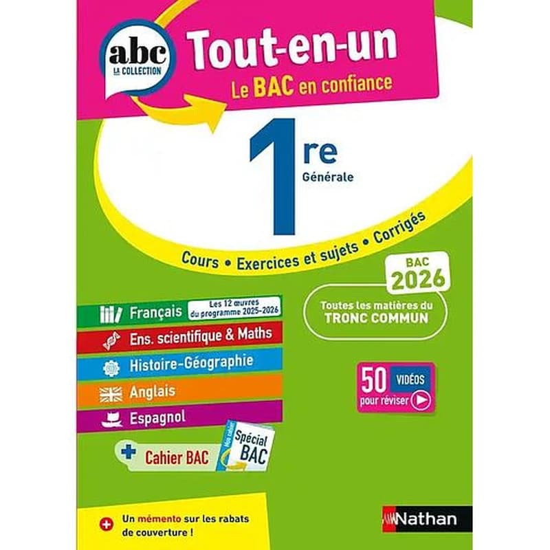 ABC du bac tout-en-un : Toutes les matières du tronc commun ; 1re générale (édition 2025