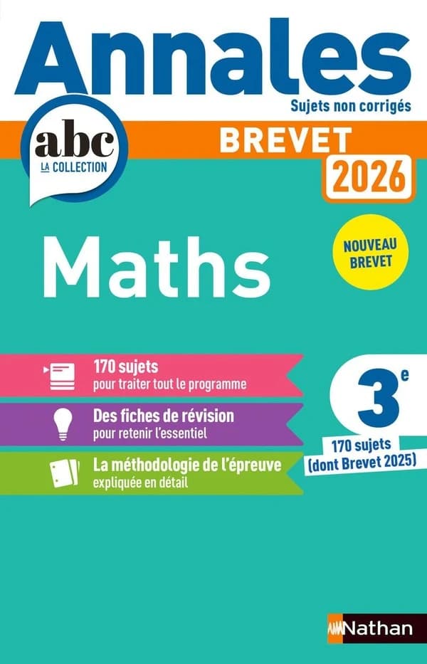 Mathématiques 3e : annales, sujets 2026