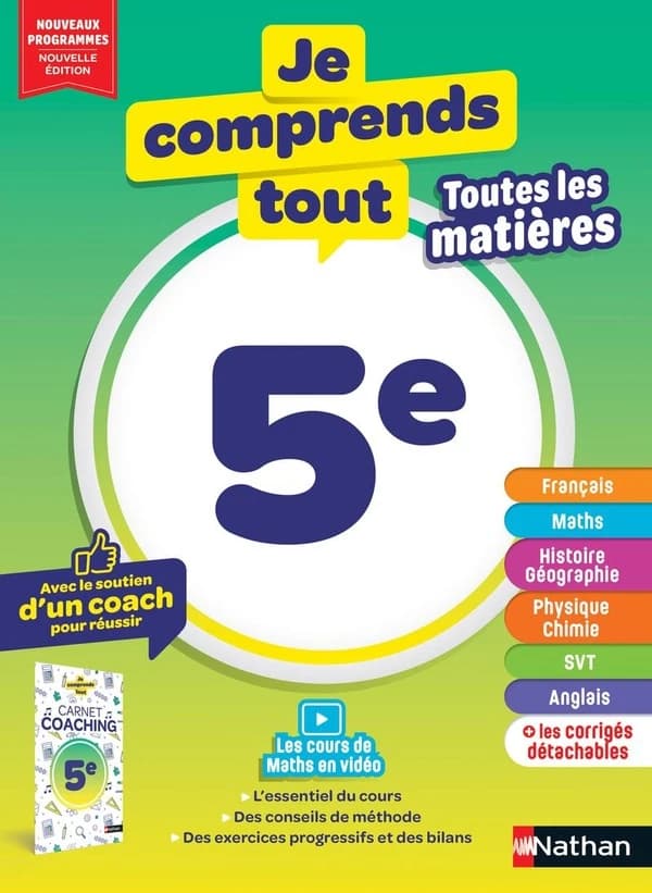 Je comprends tout : Toutes les matières ; 5e (édition 2026)