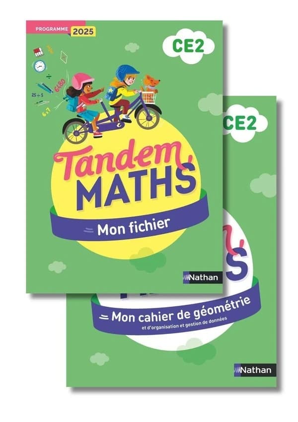 Tandem : Mathématiques ; CE2 ; Mon fichier + Mon cahier de géométrie