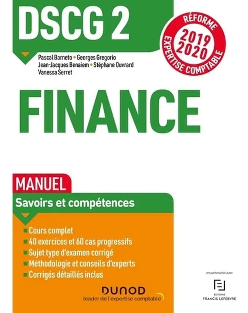 CAMPUS DSCG 2 - FINANCE - DSCG 2 - T01 - DSCG 2 FINANCE - MANUEL - REFORME 2019-2020 - REFORME EXPERTISE CO