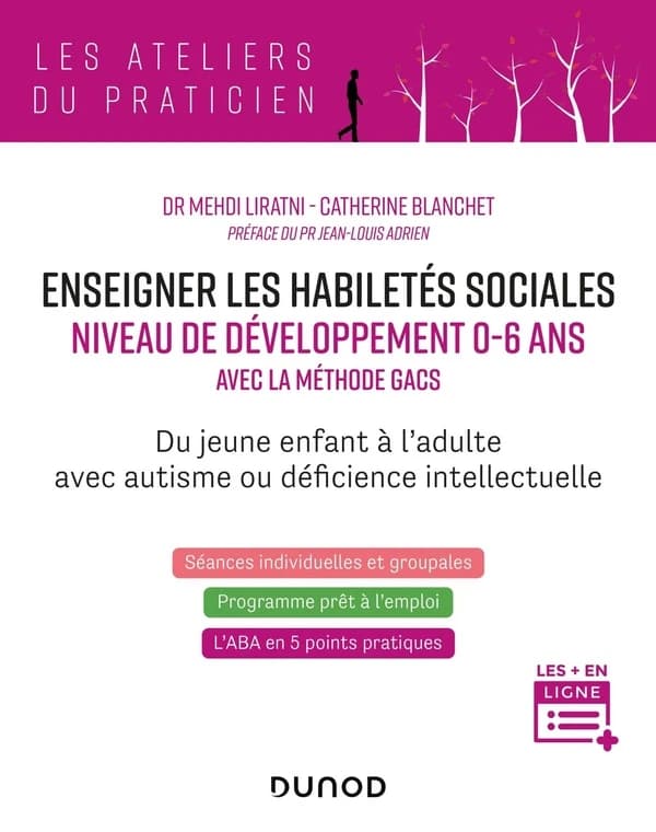 Enseigner les habiletés sociales, niveau de développement 0-6 ans, avec la méthode GACS : du jeune enfant à l'adulte avec autisme ou déficience intellectuelle : séances individuelles et groupales, programme prêt à l'emploi, l'ABA en 5 points pratiques