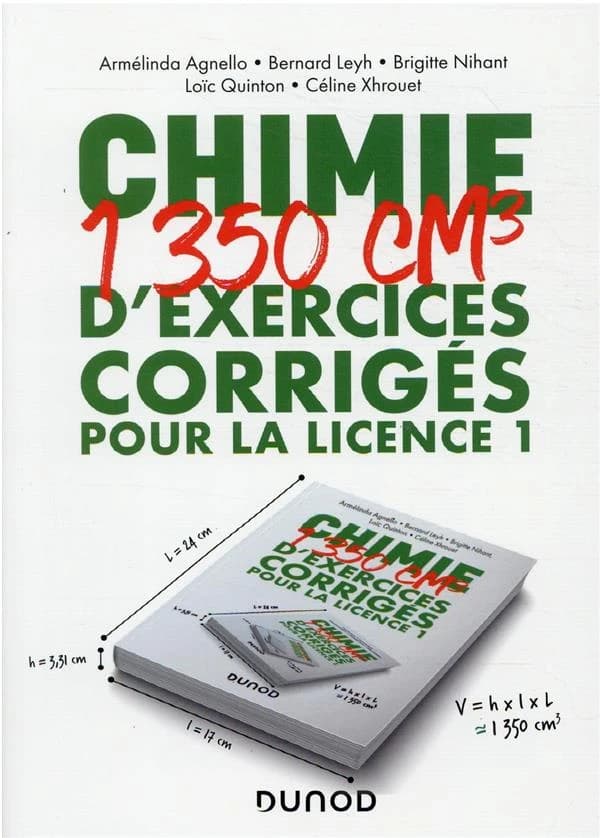 Chimie : 1350 cm3 d'exercices corrigés pour la licence 1