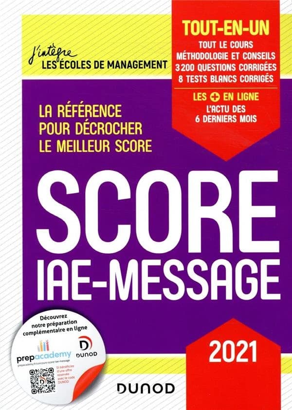 Score IAE-Message ([Éd.] 2021) M.-V. Speller, B. Priet, M.-A. Durand... [et al.]