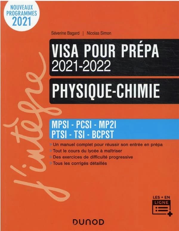 Physique-chimie : MPSI, PCSI, MP2I, PTSI, TSI, BCPST ([Éd.] 2021-2022) Séverine Bagard, Nicolas Simon