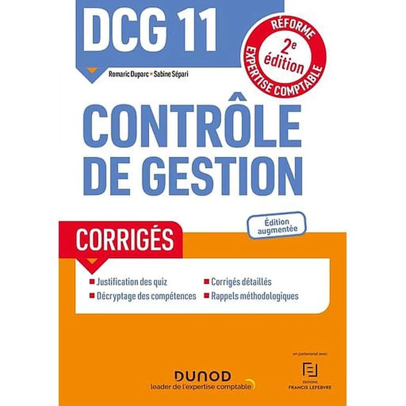 CAMPUS DCG 11 CONTROLE DE GESTION - CORRIGES - 2E ED