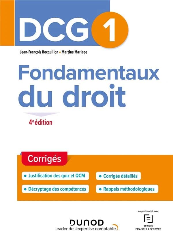 Fondamentaux du droit : corrigés (4e éd.) Jean-François Bocquillon,... Martine Mariage,...