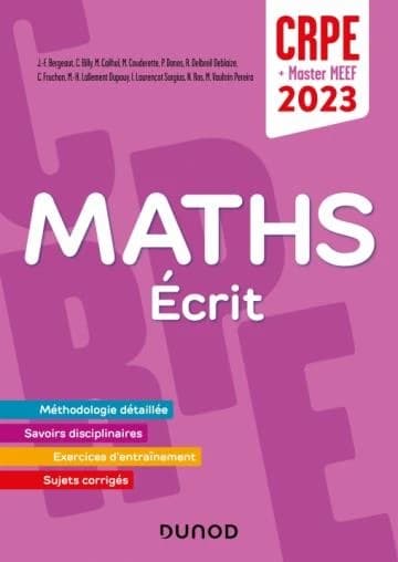 Mathématiques : écrit : CRPE + Master MEEF 2023