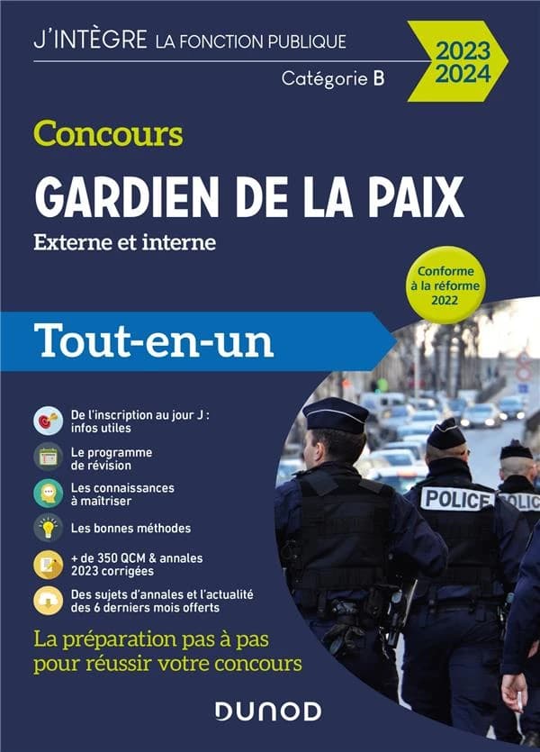 Concours gardien de la paix : externe et interne