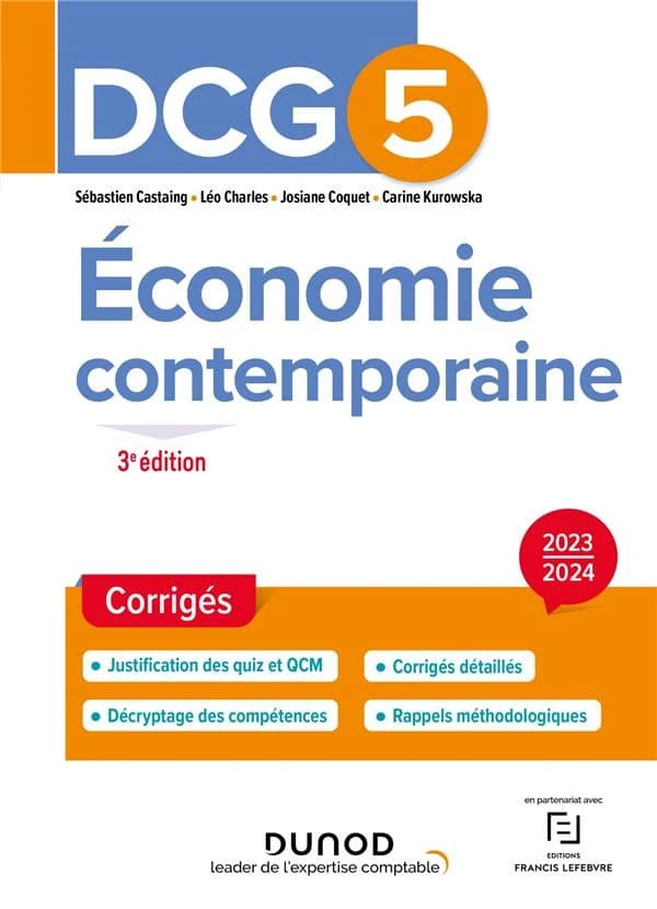 Économie contemporaine : corrigés (3e éd., 2023-2024) Sébastien Castaing,... Léo Charles,... Josiane Coquet,... [et al.]