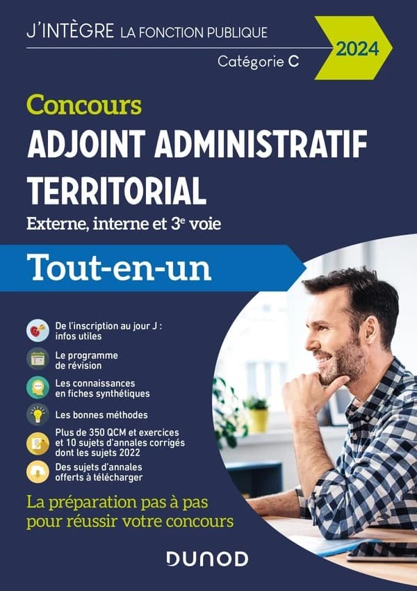 Concours adjoint administratif territorial : externe, interne et 3e voie : tout-en-un