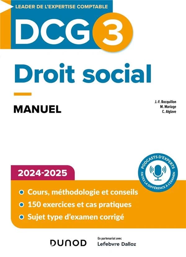 Droit social : manuel (6e éd.) Jean-François Bocquillon,... Christine Alglave,... Martine Mariage,...