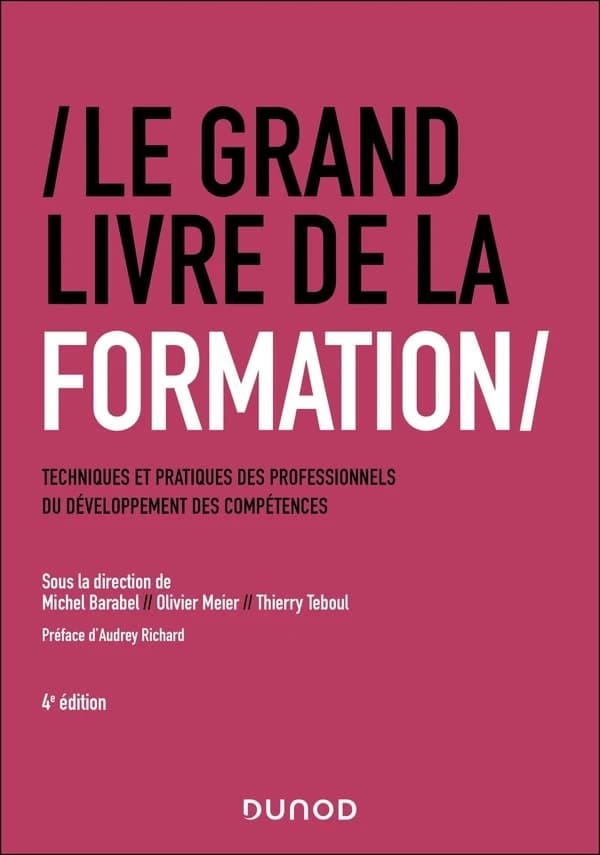 Le grand livre de la formation : techniques et pratiques des professionnels du développement des compétences (4e éd.) sous la direction de Michel Barabel, Olivier Meier, Thierry Teboul ; préface d'Audrey Richard