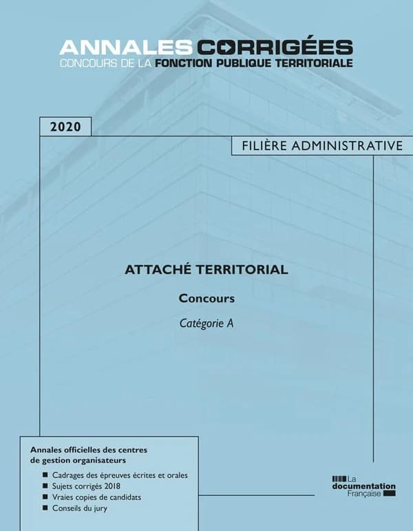 Attaché territorial 2020, concours : concours externe, interne et 3e concours, catégorie A ([Éd.] 2020) [publié par le Centre interdépartemental de gestion de la Petite couronne de la région d'Île-de-France]