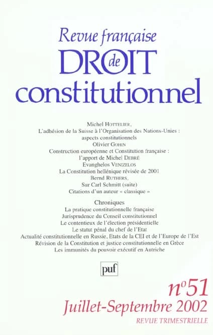 L'adhésion de la Suisse à l'Organisation des Nation Unies : aspects constitutionnels