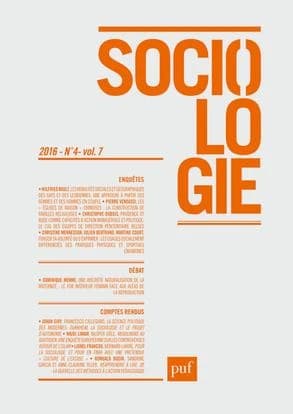 REVUE SOCIOLOGIE n.4 (édition 2016)