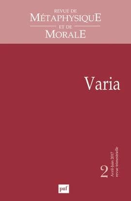 Revue de métaphysique et de morale n.94 (édition 2017)