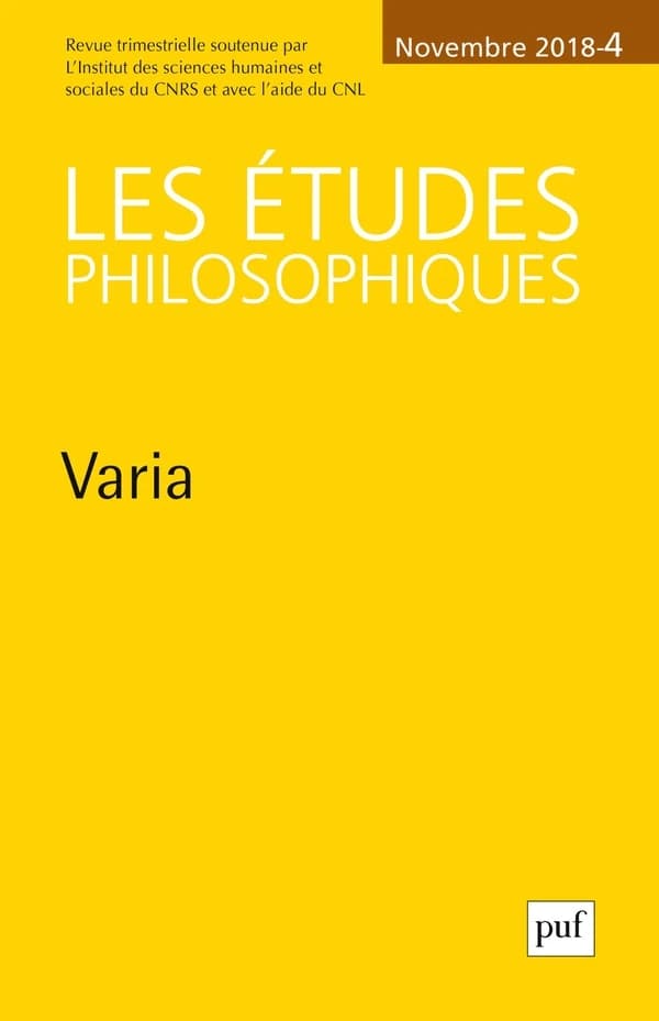 Revue Les études philosophiques n.4 : Condillac après 1746 (édition 2018)