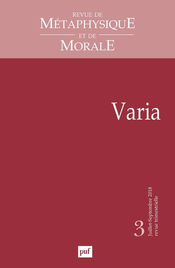 Revue de métaphysique et de morale n.2018
