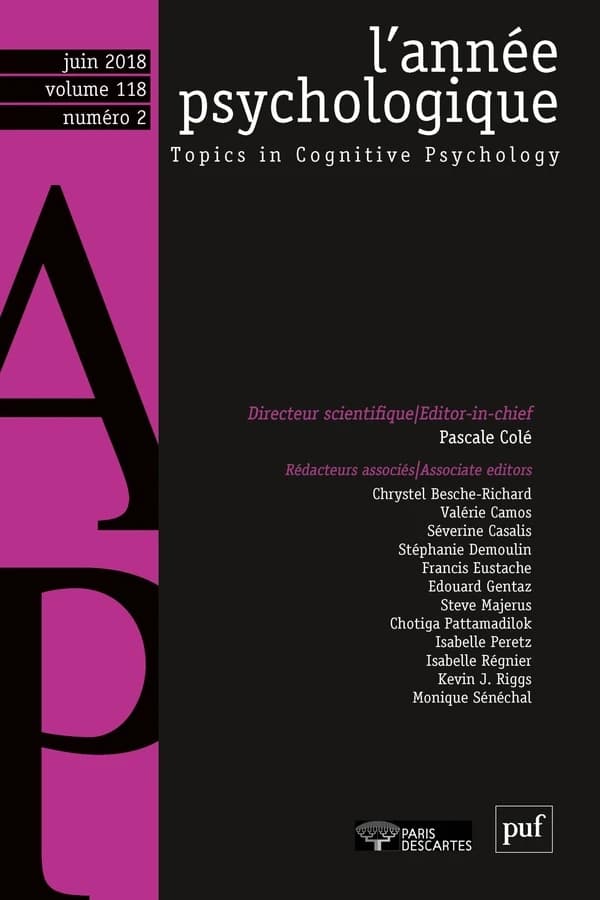 REVUE L'ANNEE PSYCHOLOGIQUE n.2018-2
