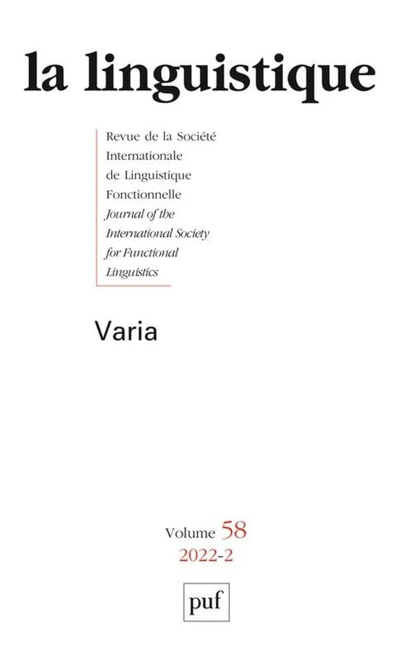 Revue La Linguistique n.58