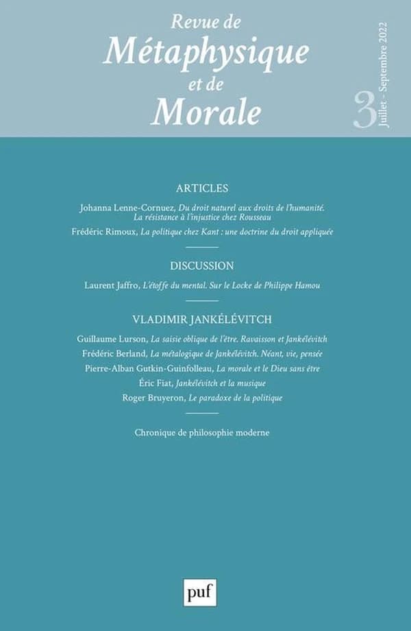 Revue de métaphysique et de morale n.3 : Vladimir Jankélévitch (édition 2022)