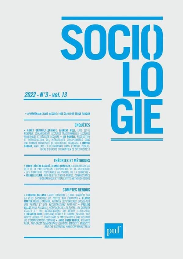 REVUE SOCIOLOGIE n.3 (édition 2022)