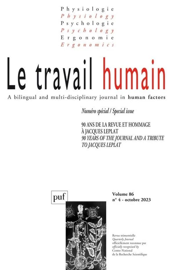 REVUE LE TRAVAIL HUMAIN n.86 : 90 ans de la revue et hommage à Jacques Leplat (édition 2023)
