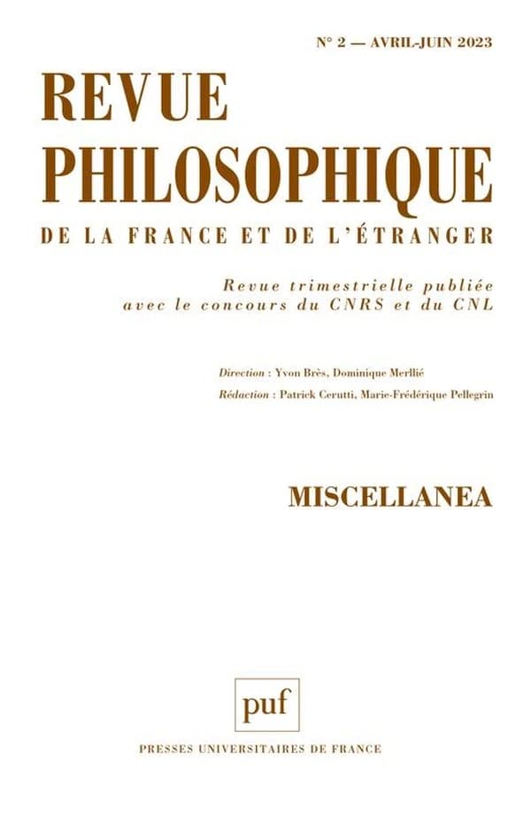 Revue philosophique de la France et de l'étranger n.148 : miscellanea
