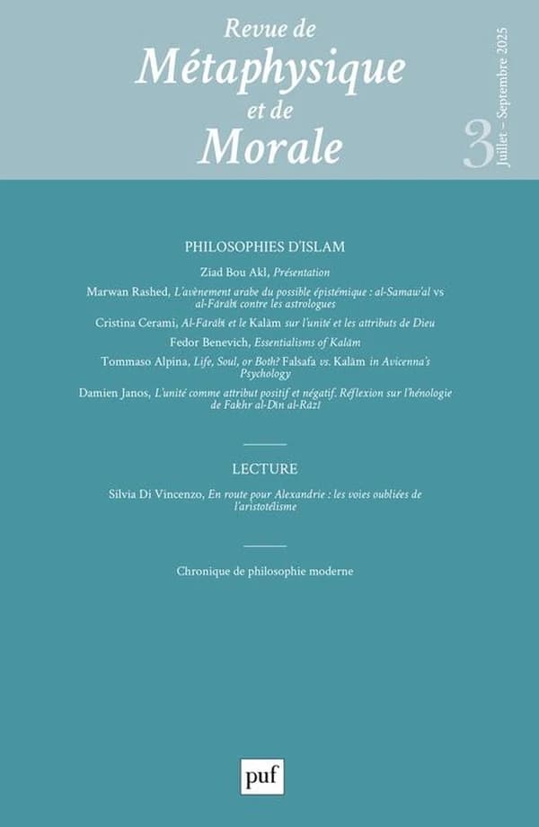 Revue de métaphysique et de morale n.3 : Philosophies de l'islam (édition 2025)