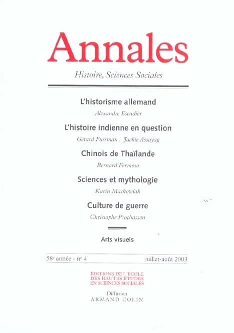 ANNALES HISTOIRE SCIENCES SOCIALES n.58