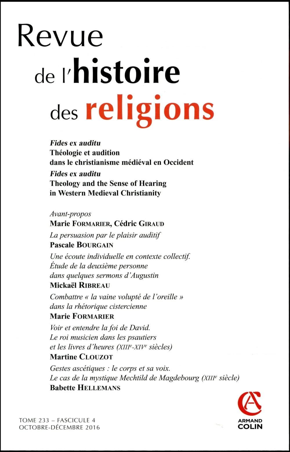 Revue de l'histoire des religions : 4