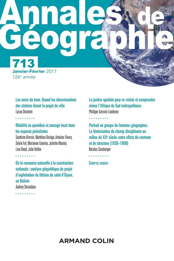 Annales de Geographie N 713 (1