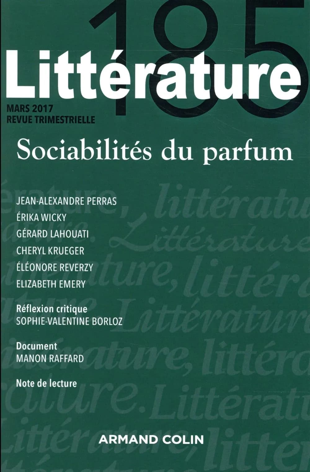 Littérature n.185 : sociabilités du parfum