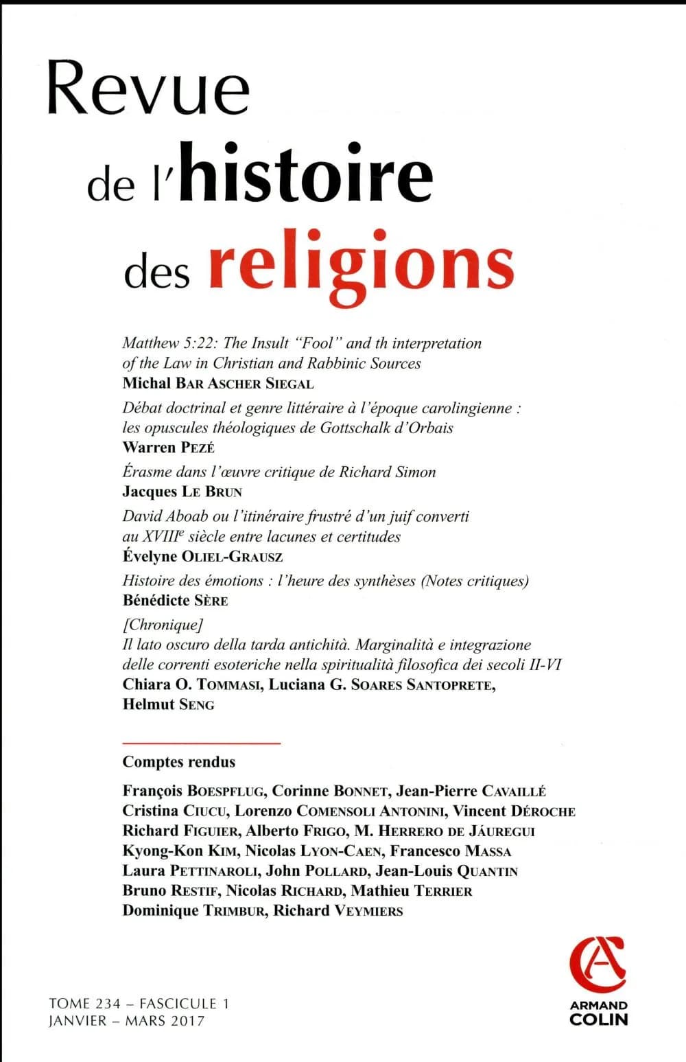 Revue de l'histoire des religions  Varia : Varia