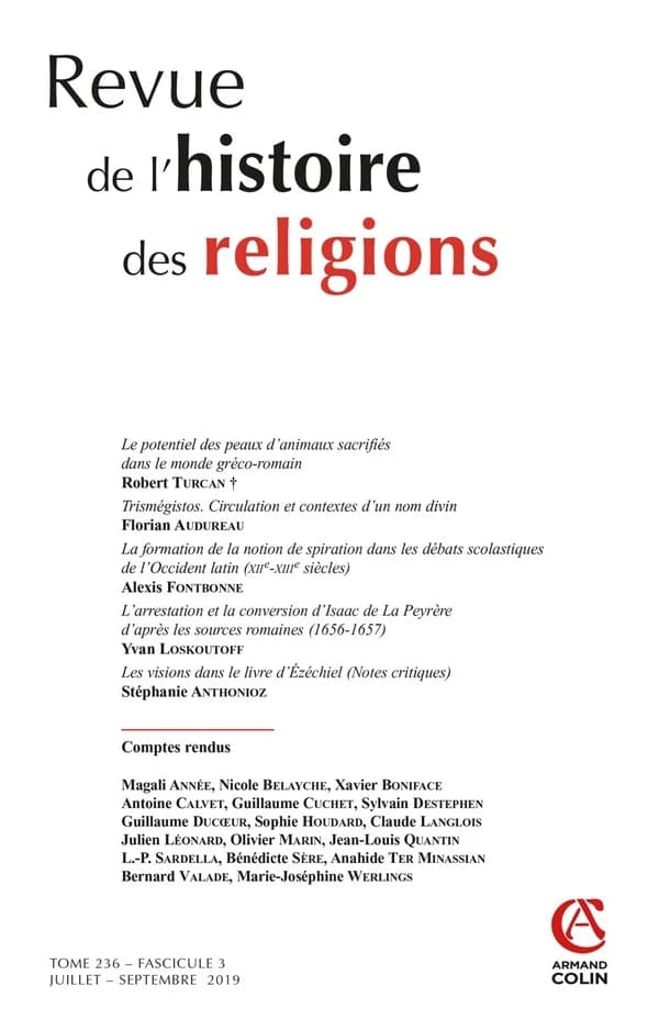 Revue de l'histoire des religions n.236 : juillet-septembre 2019