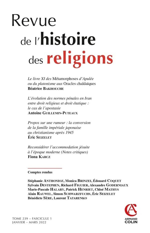 Revue de l'histoire des religions n.239-1 : janvier-mars 2022