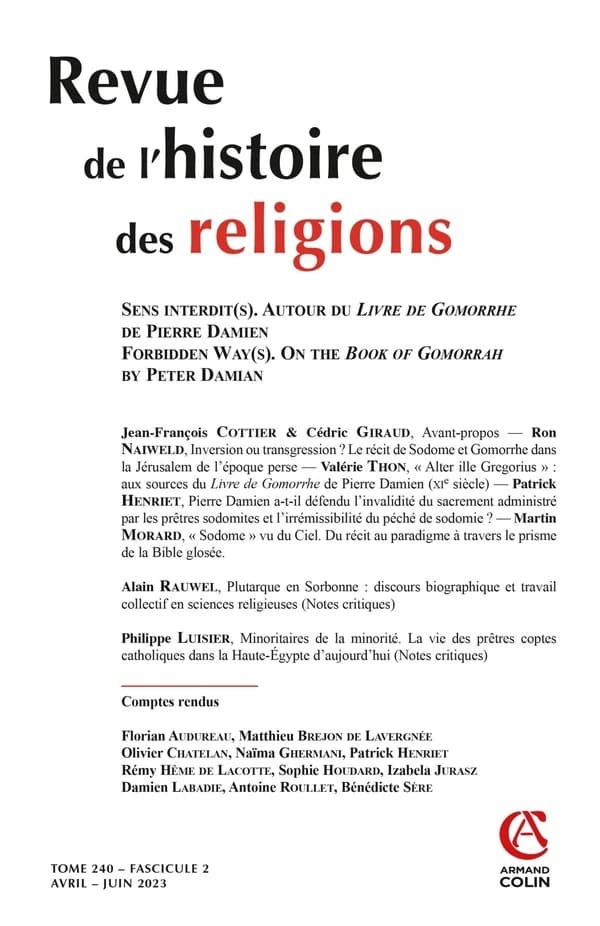 Revue de l'histoire des religions n.240