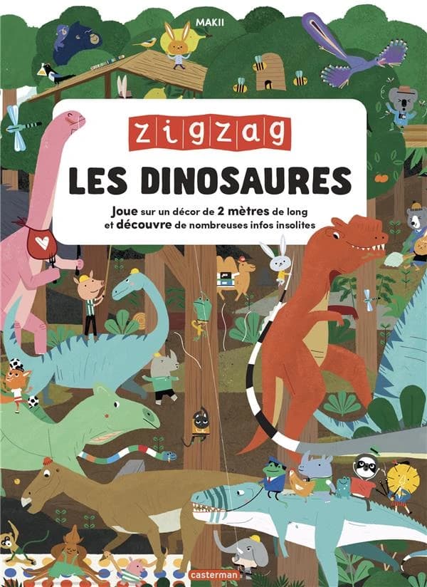Les dinosaures : zigzag : joue sur un circuit de 2 mètres de long et découvre de nombreuses infos insolites