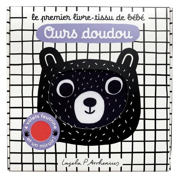 Ours doudou : 4 volets feutrine et un miroir