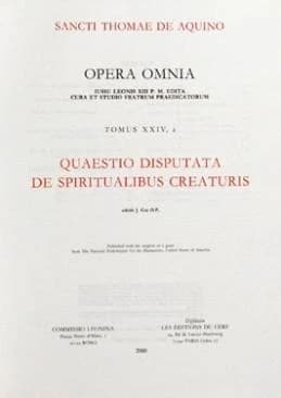 Quaestio disputata de spiritualibus creaturis 24 2 relie