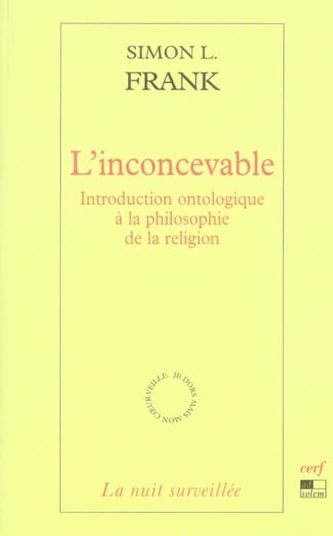 L'inconcevable : introduction ontologique à la philosophie de la religion