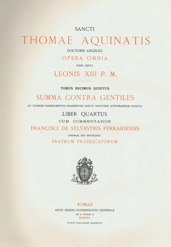 Opera omnia : Tome 15, umma contra gentiles