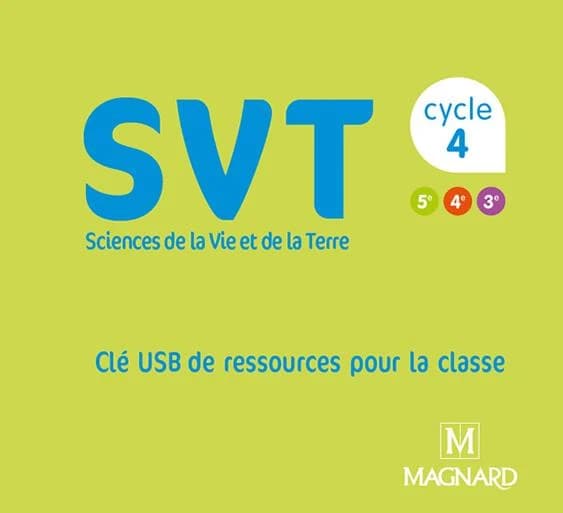 SVT ; cycle 4 ; clé usb ressources numériques (édition 2018)