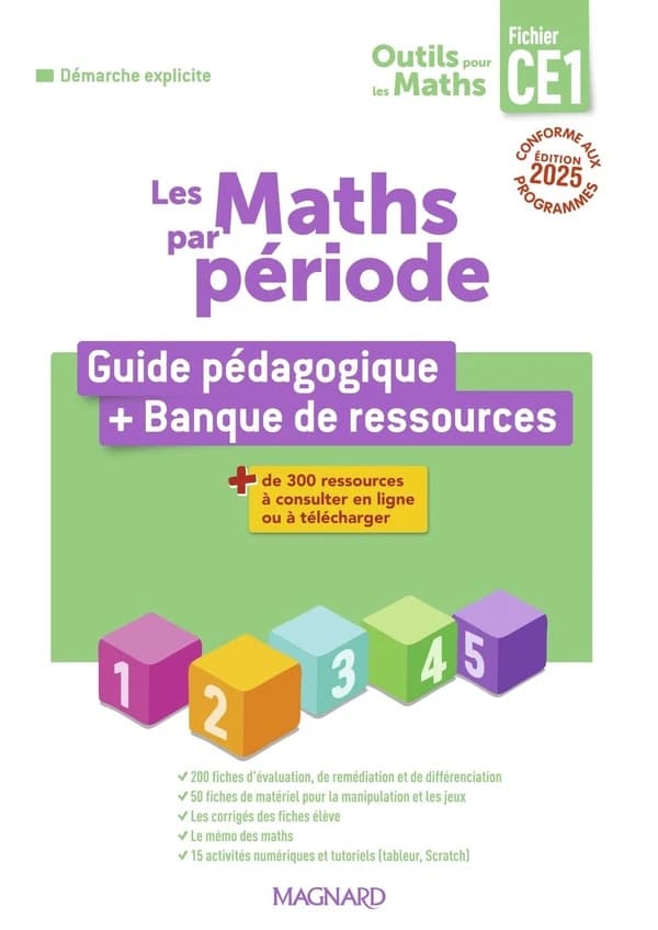 Outils pour les maths : CE1 par période : Guide pédagogique par période + Banque de ressources (édition 2025)